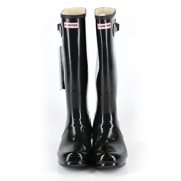 NWT HUNTER Tall Black Gloss Boots - Picture 2 of 8